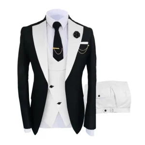 Casual Business Coat Pant Men’s Custom Formal Dress 3 Pieces Gentleman Wedding Suits Slim Set for Men Men’s Suits