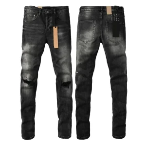 Casual Clothing Ripped Effect Customizable Men’s Vintage Print Straight Style Slim Fit Ripped Denim Jeans