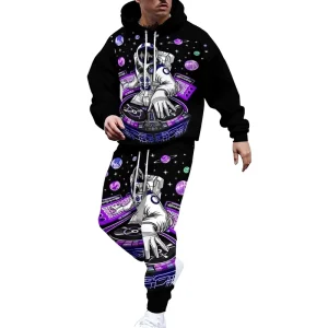 Casual Daily Men’s Hoodie Sweatpants Two Piece Set 100% Bamboo Fiber Autumn Winter Camouflage 3D Digital Print in Stock