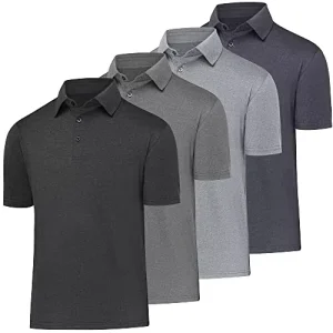 Casual Fashion Men’s Polo Shirts Short Sleeve Polyester Collared Golf Shirts Quick Dry Tennis Shirt