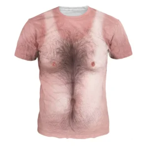 Casual Men’s Fashion T Shirt Funny Muscular Print 3D Printed Oversized Quick Dry Breathable Neck Short Sleeve Digital Printing