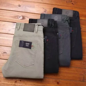 Casual Men’s Pants Lightweight Business Suit Oversized Spring and Summer Black