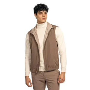 Casual Men’s Reversible Vest Custom Logo OEM High Quality Fabric Sleeveless Waistcoat Body Warmer