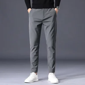 Casual Pants Men’s New Business Pants Slim Straight Men’s Pants Elastic Waist Trousers