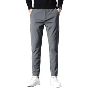 Casual Pants Men’s New Business Pants Slim Straight Men’s Pants Elastic Waist Trousers Business Classic Trousers Male