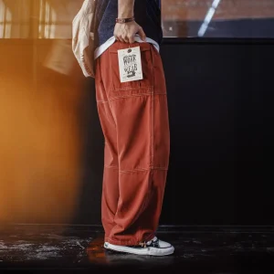 Casual Pants for Men Men’s Cargo Sweatpants Workwear Style Straight Wide Leg Tapered Casual Trousers Spring