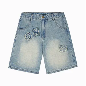 Casual Retro Ripped Denim Shorts Men’s Jeans Tapered Vintage Jeans
