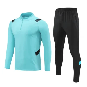 Casual Sportswear Men’s Winter Sporty Solid Breathable Fleece Zip Up Hoodie & Tracksuit Set OEM Custom Front Print