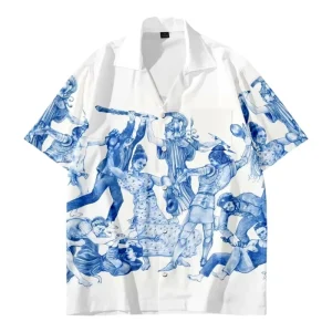 Celebrity Art Vintage Print Shirts Casual Vintage Art Fashion American Style Summer Shirt for Men and Women