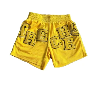 Chenille Embroidery Washed Vintage Shorts Manufacturer Custom Heavyweight Cotton Streetwear Men’s Sun Faded Short