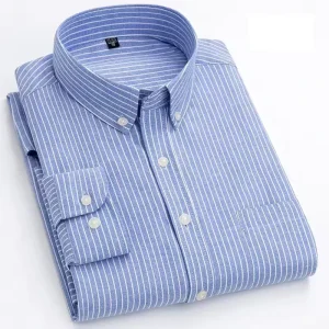 Classic 100% Cotton Shirt Slim Cloth Formal Solid Sleeve Dress Anti wrinkle Men’s Casual Oxford Shirts