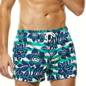 Classic Custom Print Men Boardshorts Men’s Beach Shorts 1 Piece Floral Summer Beachwear Men Board Short Surf Swimwear Swimsuit