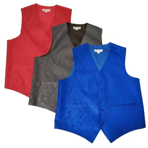 Classic Design Men’s Vest Formal Slim Paisley Embroidered Custom Logo Business Waistcoat
