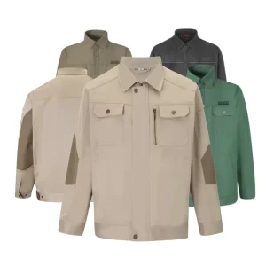 Classic Men’s Khaki Flame Retardant Work Jacket Work Tshirts Mens Clothing Uniform Type