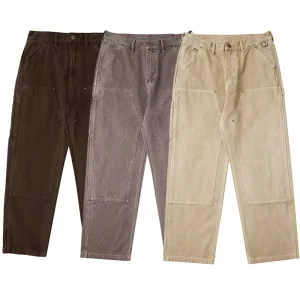 Clothing Manufacturers Custom Cargo Pants Men’s Trousers Workwear Work Pants 100% Cotton Double Knee Carpenter Pants for Men