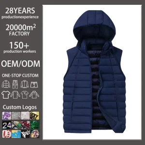 Clothing OEM ODM Winter Outdoor Tactical Suit Fishing Suit Detachable Vest Polyester Hooded Jacket Blue Men’s Jacket