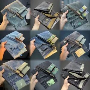 Clothing Stock Fashion Men’s Jeans Dark Blue Stretch Material Clothing Stock Ready for Sale