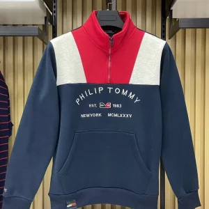 Colorblock Zipper Men’s and Women’s Sweatshirts Custom logo Fleece Warm Men’s Half Zipper Sweatshirts