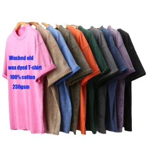 Comfortable Stylish Men’s Casual Street Oversized Acid-Washed T-Shirts Design Blank DTG Printing