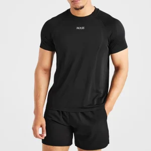 Compression Men’s Seamless Activewear Fitness T Shirt Oversized Fit Anti Wrinkle & Breathable Screen Printed Design