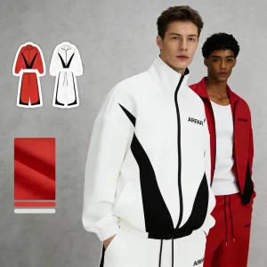 Contrast Color Oversized Activewear Set for Men High Neck Jacket + Pants Men’s Tracksuit Set