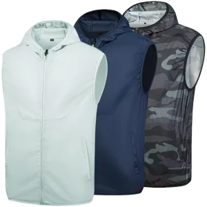 Cooling Air Conditioning Ventilated Fan Cooling Clothing Men Heat Resistant Work Freezer Wear Clothes Cooler Vest With 2 Fan