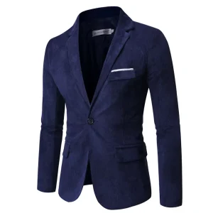 Corduroy Casual Business Suit Jacket Men’s Single Breasted Fashionable Suit Jacket
