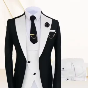 Costume Blazer Slim Fit Man Business Elegant Leisure 3 Pieces Tuxedo Coat for Gentleman Blazer Set Men’s Suits