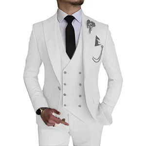 Costume Homme Italian Business Slim Fit 3 Pieces Royal Men’s Suits Groom Prom Tuxedos Groomsmen Blazer for Wedding