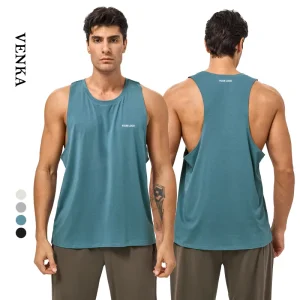 Cotton Modal Men Breathable Fitness Workout Athletic Wear Solid Color Vest Round Neck Basketball Running Men Sleeveless Tank Top