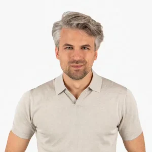 Cotton Silk Blends Khaki Men’s Knitwear T Shirts