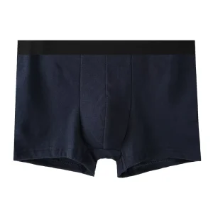 Cotton Solid Color Men’s Boxer Briefs Breathable Knitted Anti wear Sport Underwear