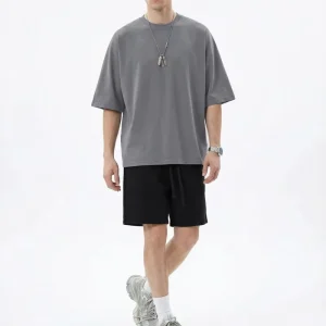 Crop Top Boxy Fit Men’s T Shirt Drop Shoulder Blank Cropped Length 100% Cotton Crop Tops Mens