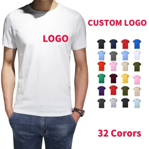 Cropped T Shirt Custom Printing Business Work Shirts with Logo Advertising Men Cotton Custom T Shirt 100% Cotton