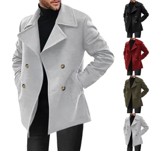 Cross border Men’s Trench Coat Spring and Autumn Men’s Overcoat Mid length Casual Men’s Jacket