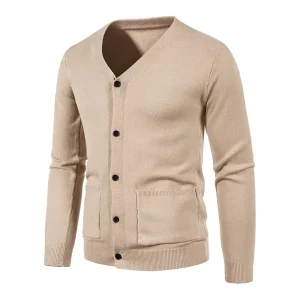 Cross-border Plus Size Men’s Cardigan Sweater V-neck Knitwear Jacket