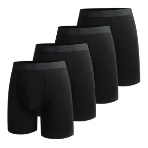 Cross border Sports Men’s Underwear Solid Color Mid rise Knitted Extended Length Anti chafing Breathable Running Boxer Briefs
