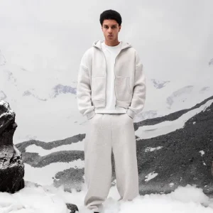 Custom 100% Cotton 400 Gsm Acid & Stone Washed Sweatshirt Set for Men Plus Size Hoodie and Sweatpants Men’s Sweatsuit