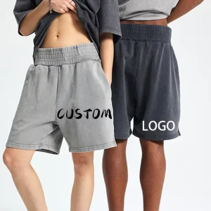 Custom 100% Cotton Casual Chic Men Women’s Shorts Summer Fashion Washed Distressed Baggy Vintage Shorts Lot