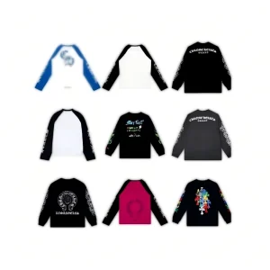 Custom 100% Cotton Loose Long-Sleeve T-Shirt Graphics Designer Logo 250 Grams Weight DTG Printed Street Style Men’s T-Shirt