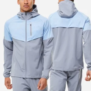Custom 100% Polyester Reflective Zipper Breathable Lightweight Jacket Digital Printing Men’s Running Tracksuits