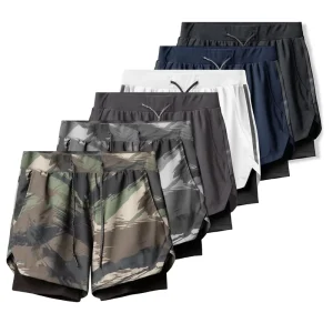 Custom 2 in 1 Running Summer Sports Shorts Fitness Quick Dry Pockets High Quality Drawstring Men’s Workout Gym Shorts