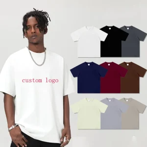 Custom 300gsm Drop Shoulder Oversized Tshirts Plain Cotton T Shirts Men 100% Cotton Bulk T Shirts