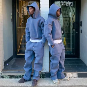 Custom 600gsm Baggy Jogger and Hoodie Track Suit Oversized Unisex Sweatpants Set Fleece Cotton Tracksuit Men Sweatsuit