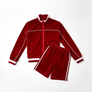 Custom Autumn Men’s Retro Velvet Sportswear Set Plus Size Breathable Lightweight Anti-Bacterial Ribbed Cuffs Streetwear ODM OEM