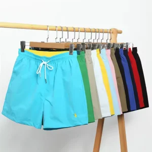 Custom Beachwear for Men Quick Dry Swimming Anti static Beach Shorts Summer Solid Drawstring Men’s Swimwear Shorts