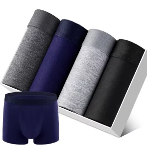 Custom Boxer Briefs Knitted 100% Cotton Breathable Anti-Bacterial Men’s Underwear Factory Direct Supply