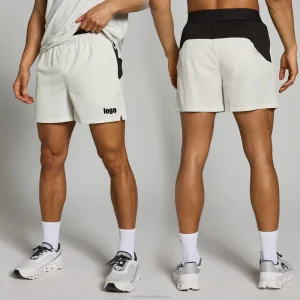 Custom Brand Fitness Spliced Waistband Fabric Quick Dry Running Breathable Activewear Sports Gym Shorts For Men
