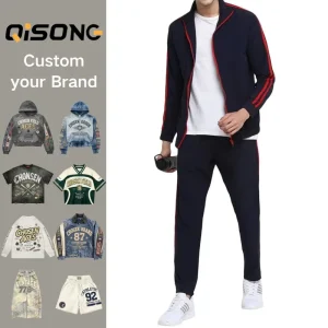 Custom Breathable Autumn Outdoor Sport Gym Fitness Men’s Sportswear Tracksuit Two Piece Set Training Jogging Wear