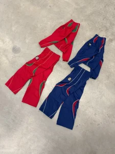 Custom Breathable Nylon Waterproof Zipper Tracksuit Men’s Detachable Zip Jogger Straight Pants Set Lightweight Baggy Tracksuit